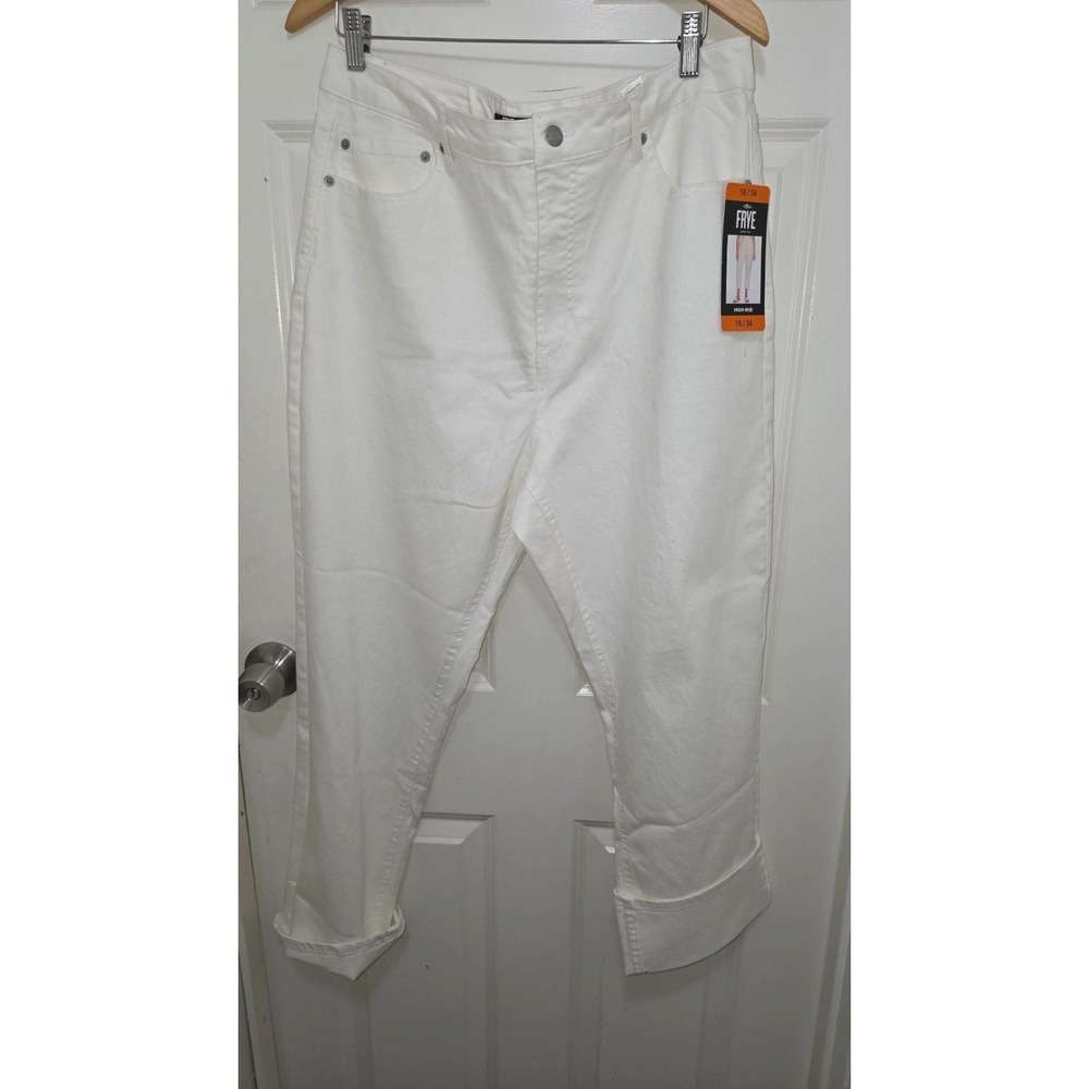 NWT Frye‎ Women's White Western High-Rise Jeans Size 16/34